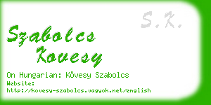 szabolcs kovesy business card